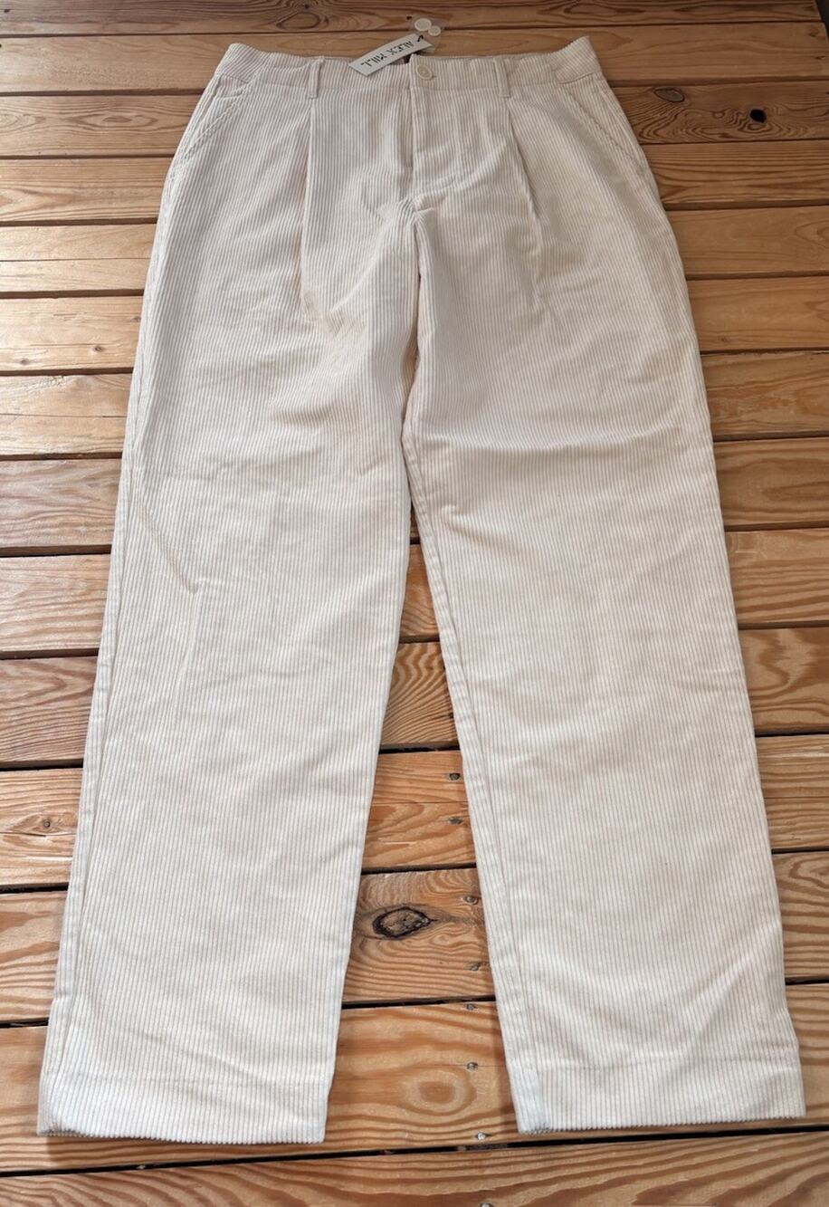 Alex Mill NWT $155 Women’s 100% Cotton Rugged Corduroy pants size 12 Cream Q5
